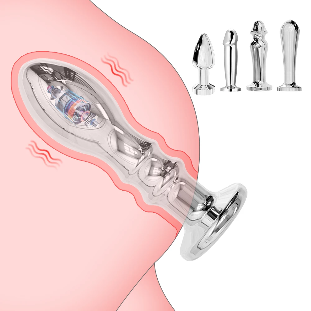 스테인레스 스틸 항문 진동기 남성용 전립선 자위 에로틱 마사지 엉덩이 플러그 딜도 원격 제어 항문 섹스 토이