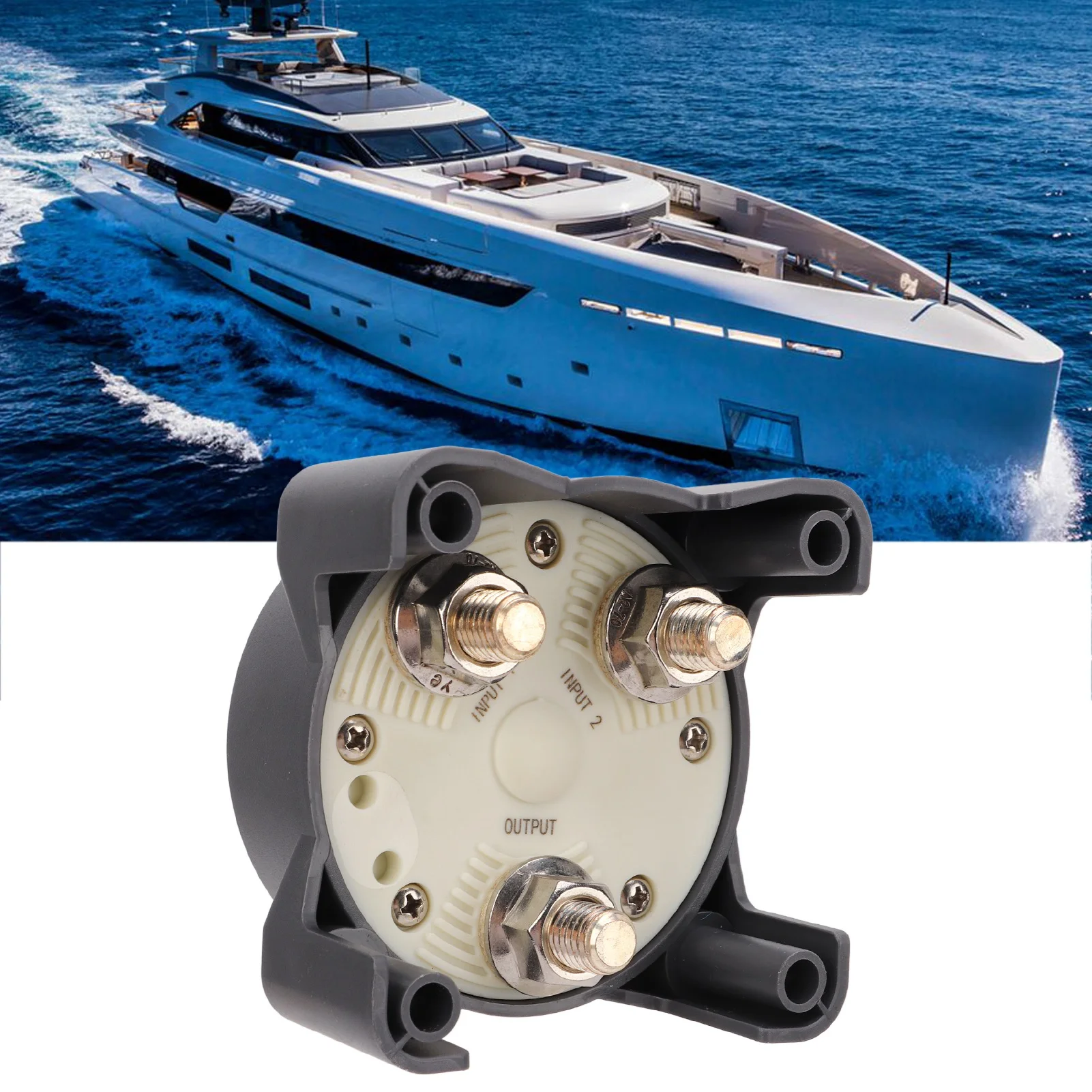 500A Heavy Duty Marine Battery Disconnect 4 Position Selector for RV Boat Cut Off Copper Alloy Waterproof Overcurrent Protection