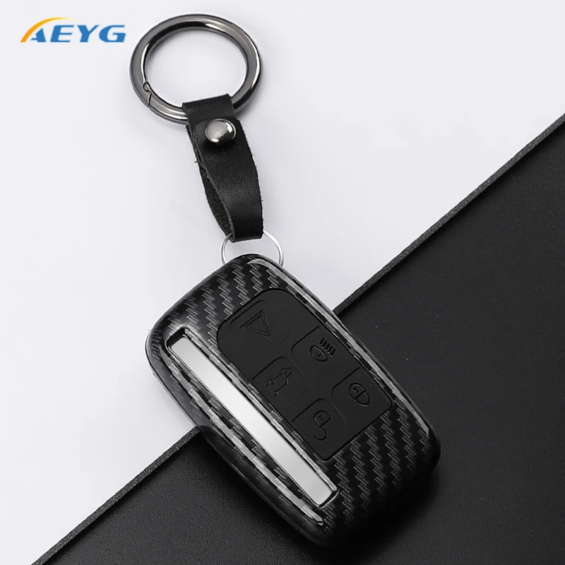 Carbon Fiber ABS Car Key Case Cover For Land Rover Rangerover Evoque Discover Freelander Sport Svr Defender Accessories