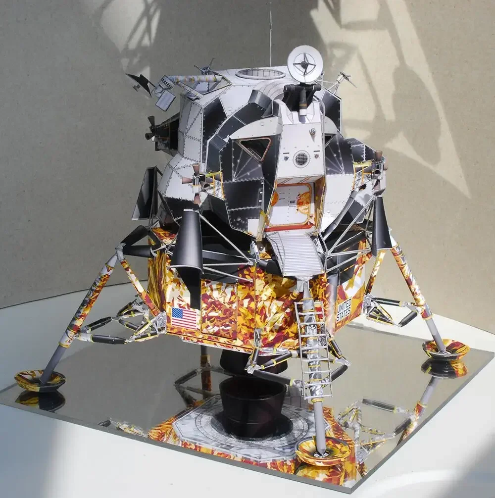 Apollo Plan 13 Módulo Lunar DIY Tarjeta de Papel 3D Modelo Conjuntos de Construcción Construcción Juguetes Educativos Modelo Militar juguetes para niños