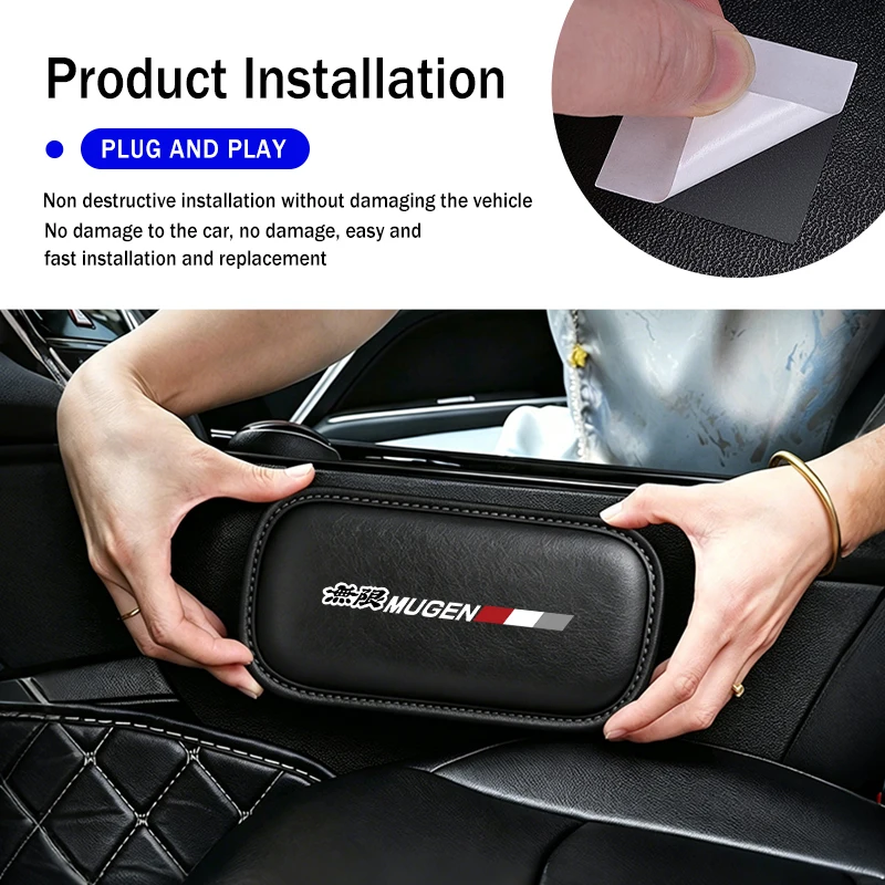 For Honda Leather Car Pillow Cushion Knee Pad Leg Pad Armrest Pad Accessories Pilot Jazz Jsracing Mugen Civic Accord Fit City