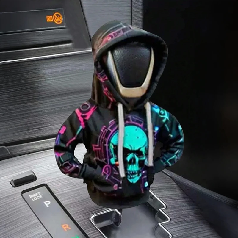 

1PC Creative Hooded Shift Lever Cover - Sweat-Proof Soft Lining Easy Install Durable Multi-Color/Patterns Fits Most Cars