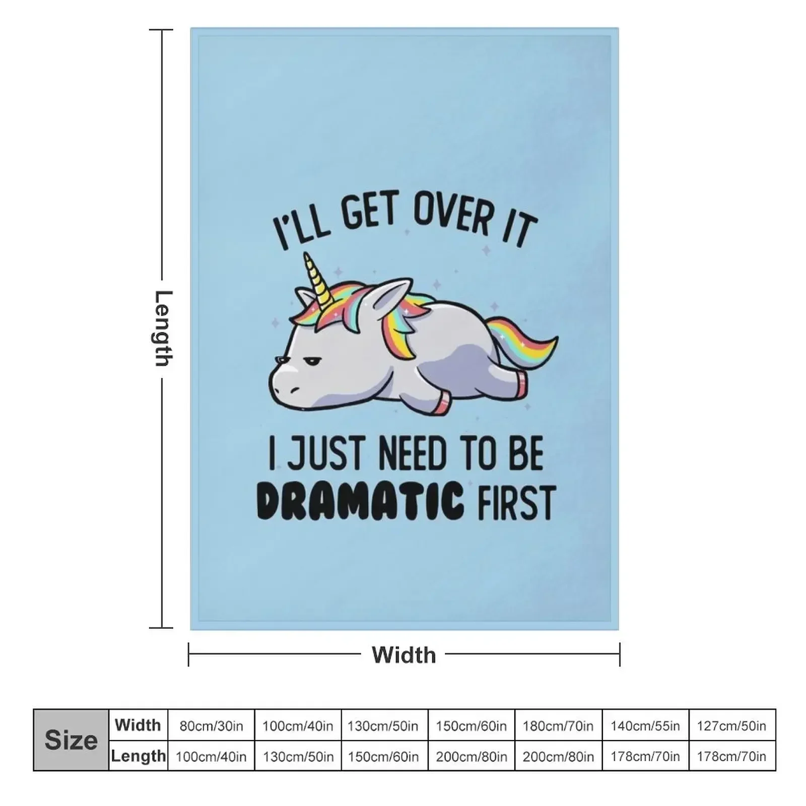 I Just Need To Be Dramatic Lazy Unicorn Gift Throw Blanket Plaid on the sofa Kid'S Luxury St Giant Sofa Blankets