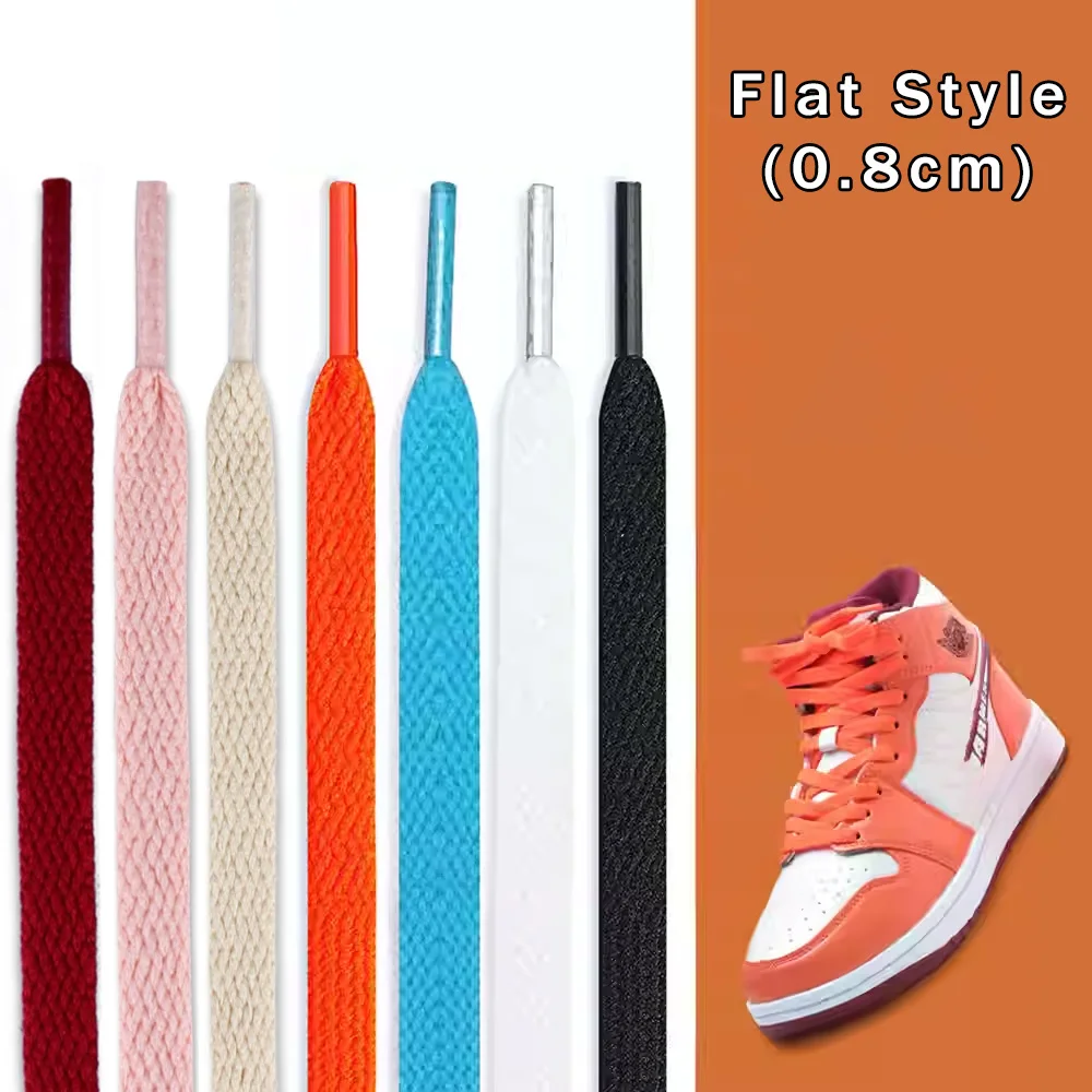 Classic Casual Thicken Shoelaces Athletic String 8MM Flat Shoe Laces Sport Leisure Women Sneaker Shoelaces AJ/AF1 Accessories