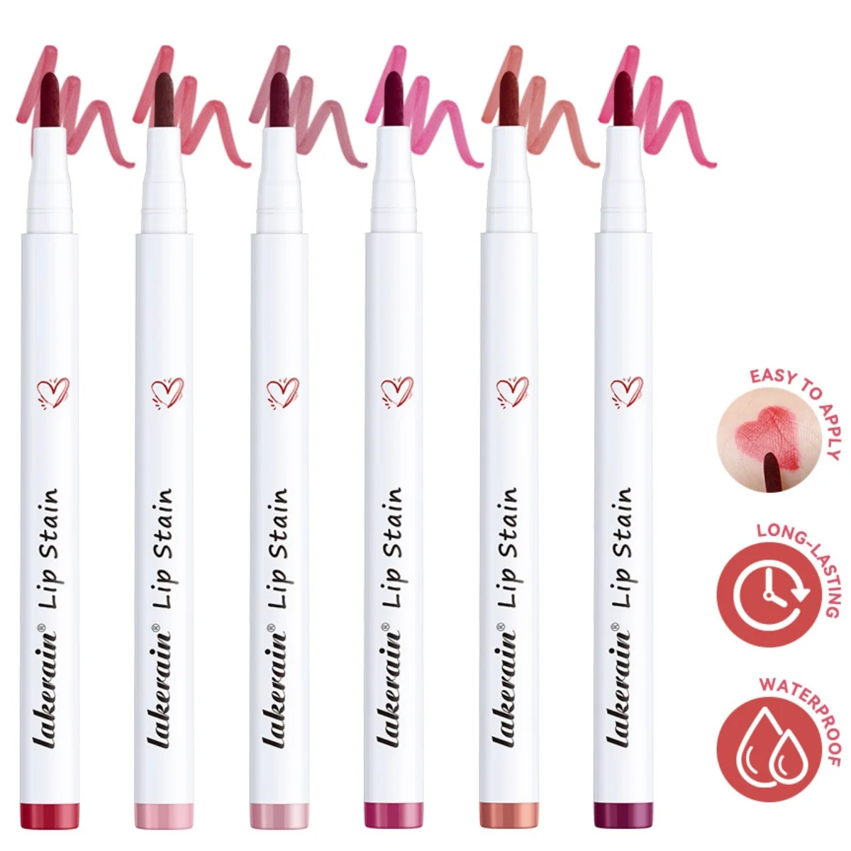 Lakerain 6 Colors Lightweight Non-stick Cup Lip Gloss Sexy Lip Liner Lips Makeup Cosmetic For Women Smooth Matte Lipliner Pencil