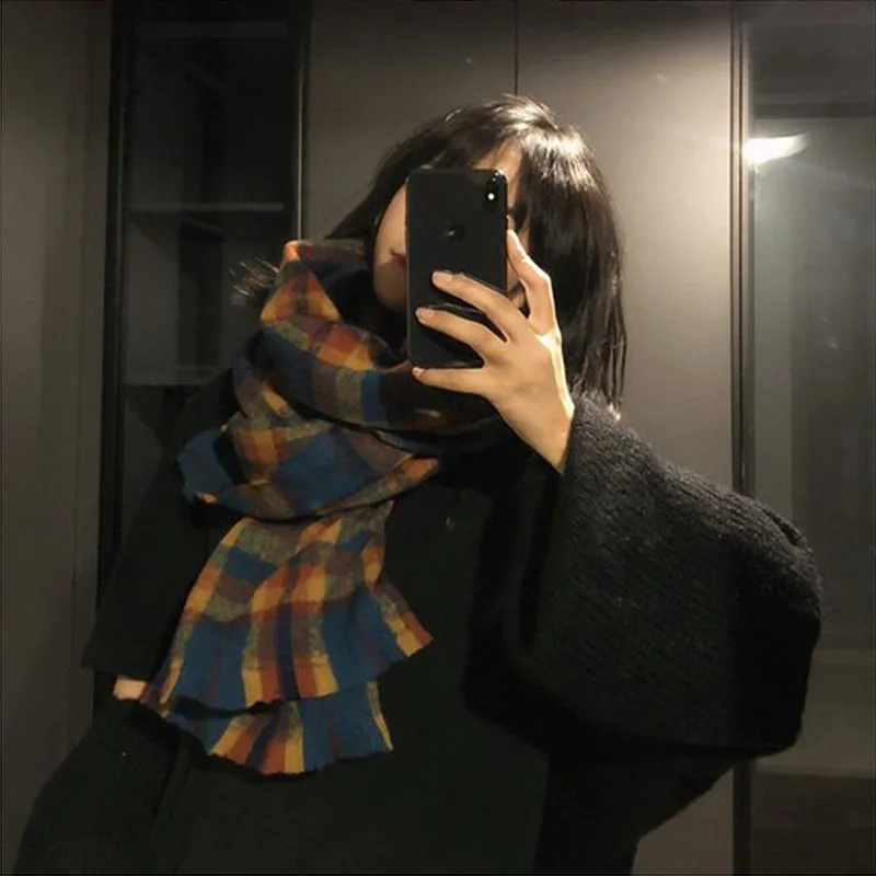New Women Faux Cashmere Thick Air Condition Split Office Blanket Autumn Female Long Poncho Shawl Cape Loose Tassel Cloak Wh7