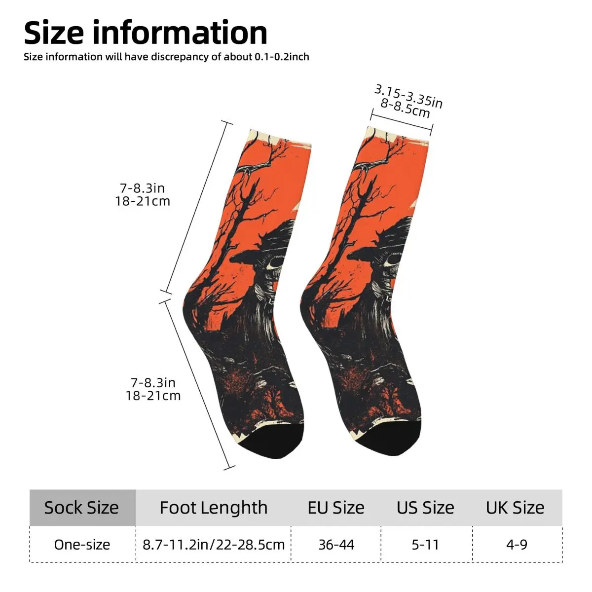 Halloween Skull Under A Tree Socks Harajuku Super Soft Stockings All Season Long Socks Accessories for Unisex Christmas Gifts