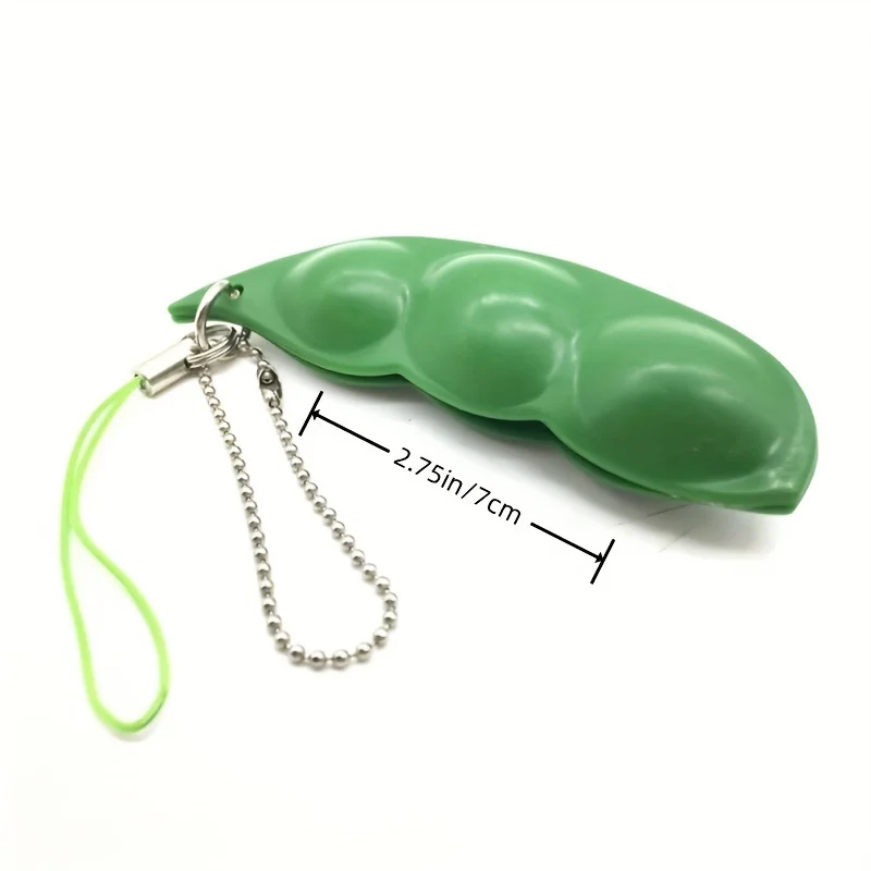 1pc Fidget Toy Anti Stress Peas Squeeze Decompression Toys Kawaii Funny Beans Keychain