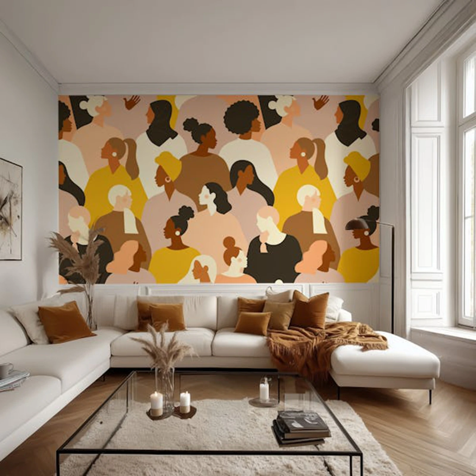 

Художественная декоративная бумага для стен, теплые тона, обои для столовой, абстрактные стеновые панели, традиционные нетканые материалы