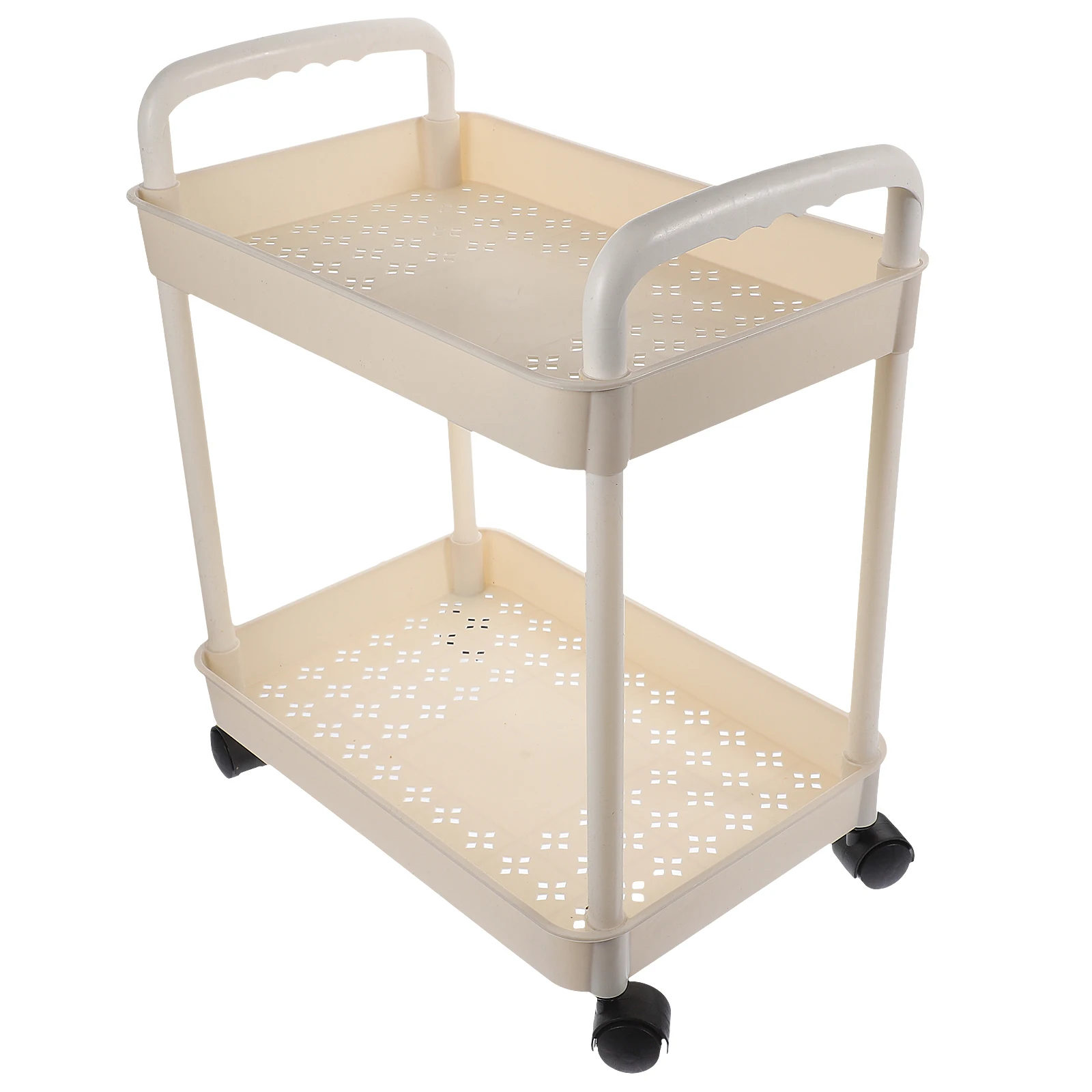 Multi-Tier Rolling Utility Cart with Handle Multi-Functional Storage Trolley Storage Shelf for Office Kitchen Movable Shelf