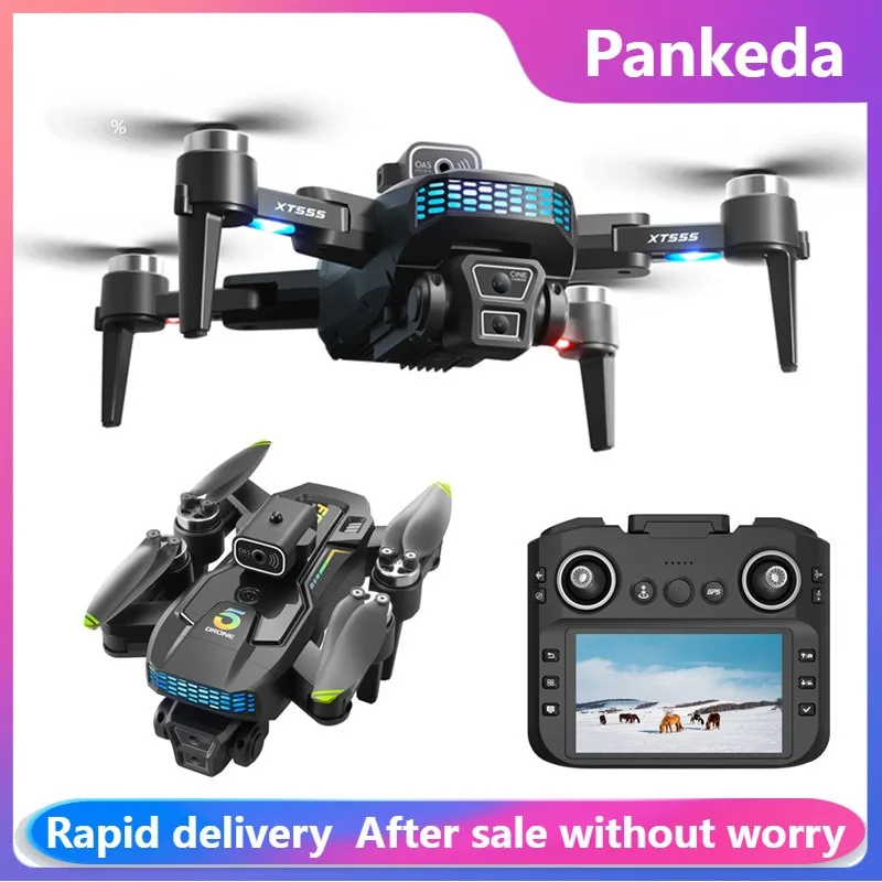 XT555 Professional Drone 4K HD Cameras Screen Remote 5G GPS WIFI Brushless Motor Obstacle Avoidance Foldable Quadcopter Toys