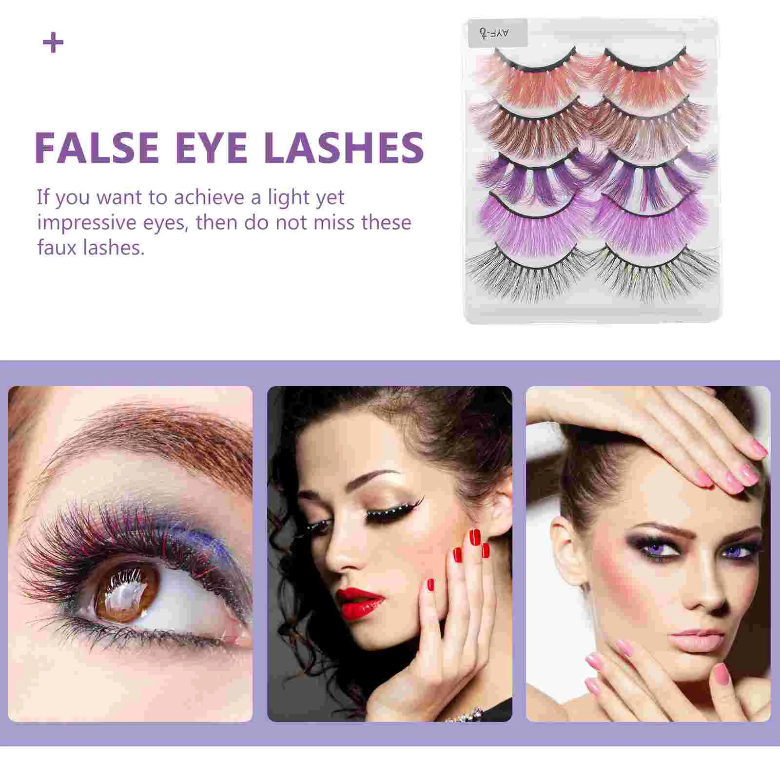 Fake Eyelash Extensions Natural False Lashes Colored Eyelashes Magnetic Imitation