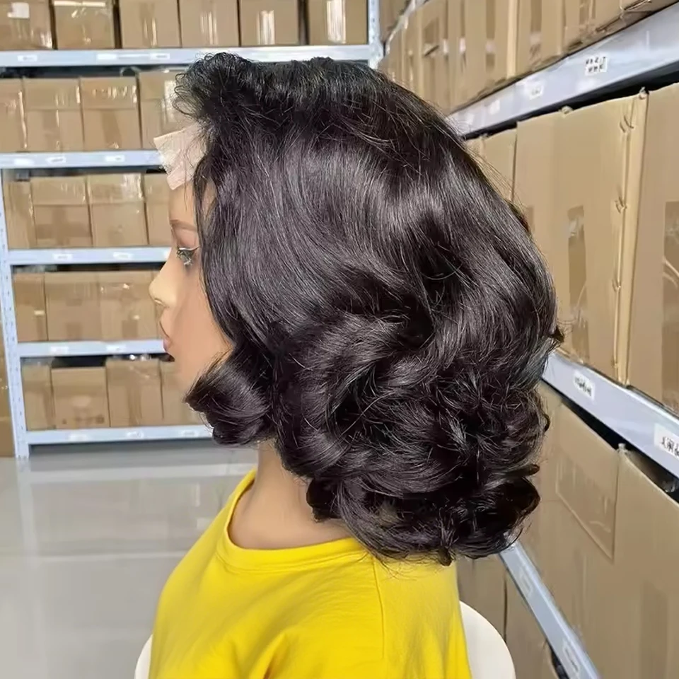 

Бразильский парик с водной волной 13x4 13x6 HD Lace Frontal для женщин, предварительно сформированный короткий парик-боб с эффектом Body Wave, парик с кружевной передней частью из натуральных волос