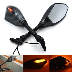 Universal 10mm Motorcycle Rearview Mirrors With LED Turn Signal Integrated For BMW R1200R R1200GS F800GS G310R F650GS F700GS