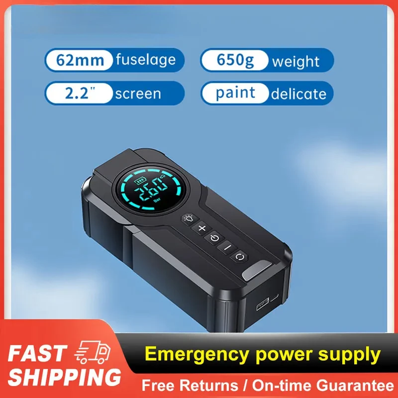 Air compressor, 1000A portable battery booster with 150 psi tire inflation 6000mAh jump starter for car off-ro