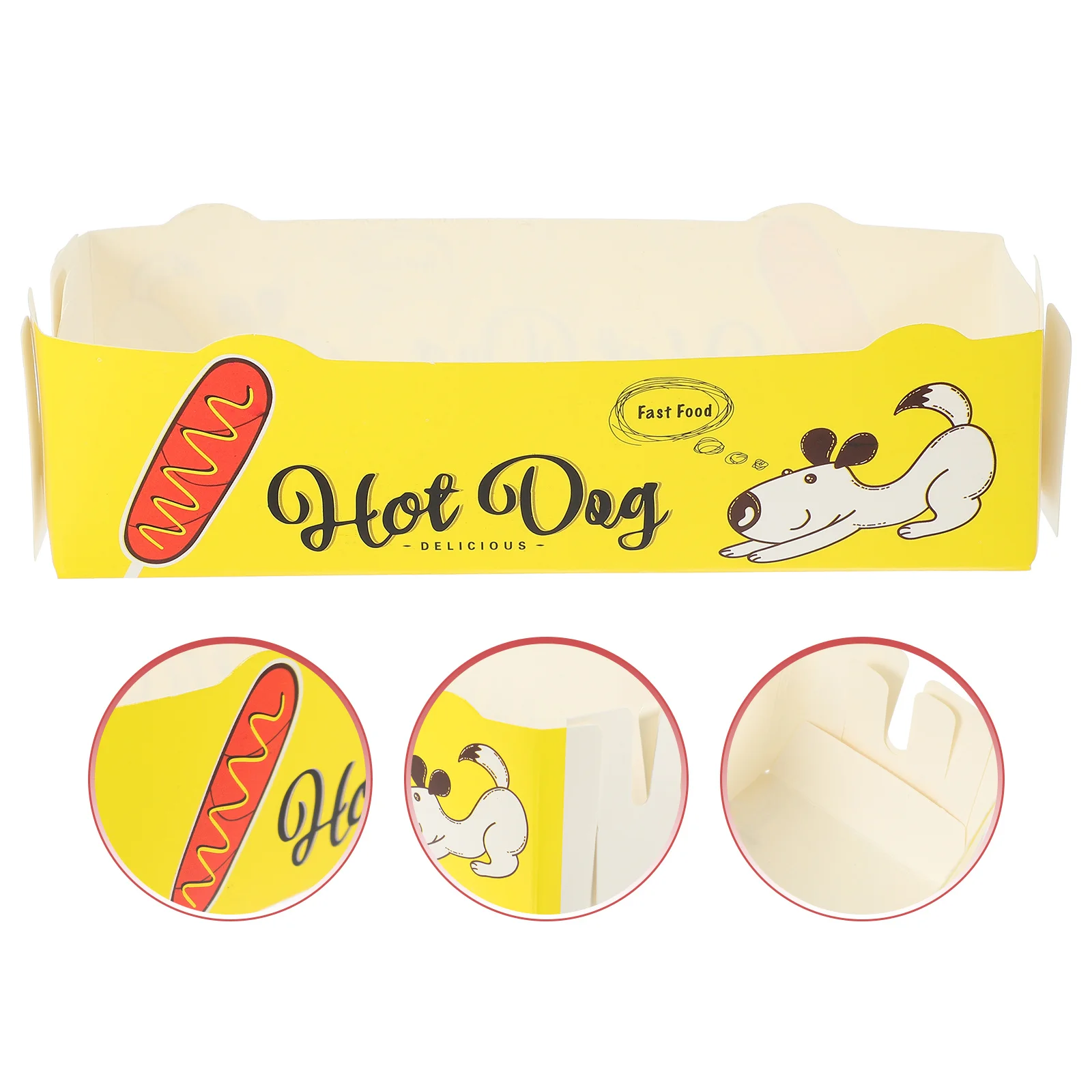 ถาดใส่อาหารกระดาษแบบใช้แล้วทิ้ง 50 ชิ้น พับได้ เคลือบกันน้ำมัน สำหรับใส่ขนม ปาร์ตี้ ฮอทดอก เฟรนช์ฟรายส์ ไก่