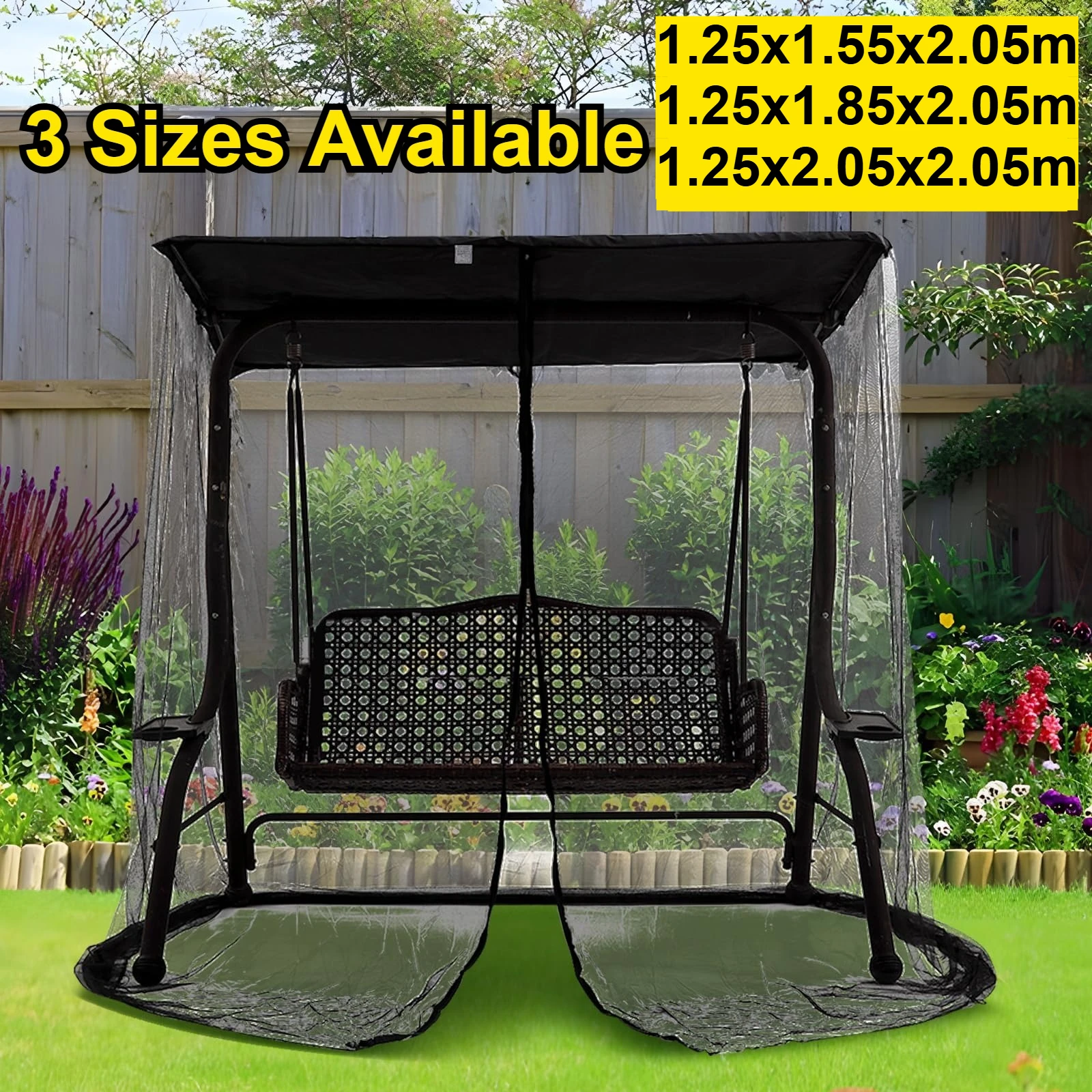 

Outdoor Patio Netting Screen for Porch 1.55m/1.85m/2.05m Mosquito Net for Chair Very Fine Mesh Zipper Excluding Chair