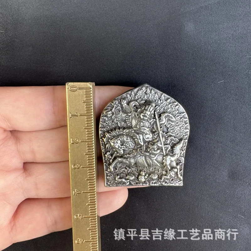 Tibetan-style Bailima copper Buddha amulet, Zima protector Buddha figurine, Tibetan-style vintage Buddha amulet