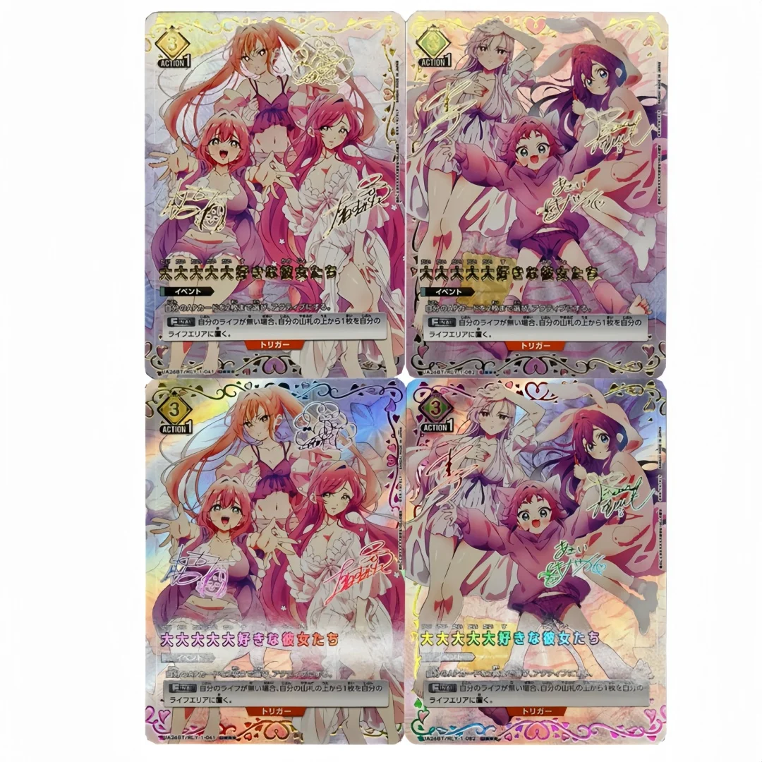 

DIY UA ACG Карточка Samsung «100 девушек, которые очень-очень-очень сильно тебя любят» с аниме-дизайном, складная, с блестками, золотая, для подписи, подарочная