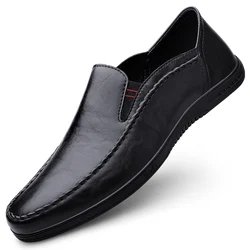 2025 Luxury Brand Men's Genuine Leather Shoes Trend Black Men's Leather Business Shoes Office Interview Versatile Work Shoes