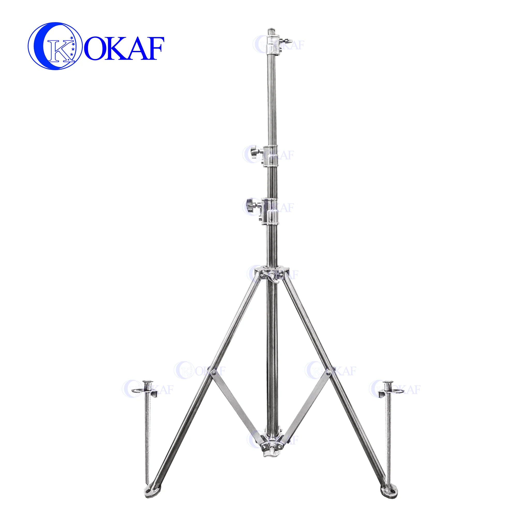 

Portable Built-in Battery Tripod Portable Antenna Mast Stainless Steel Tripod Telescopic Mast Canera/LED Mounted