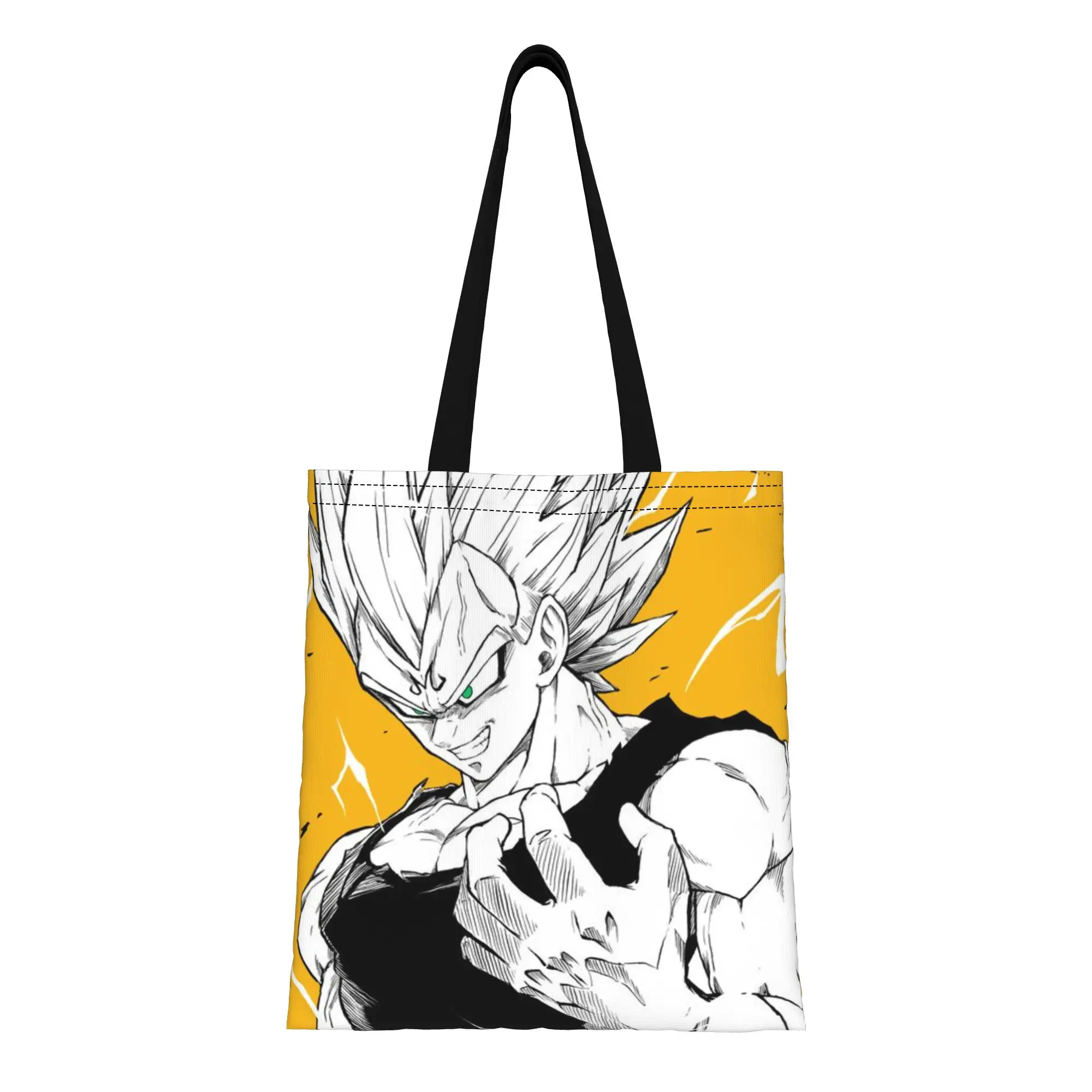 

Back to school season Muscular Anime Vegeta Canvas Tote Bag Perfect for Travel Women's Top-Handle Bags