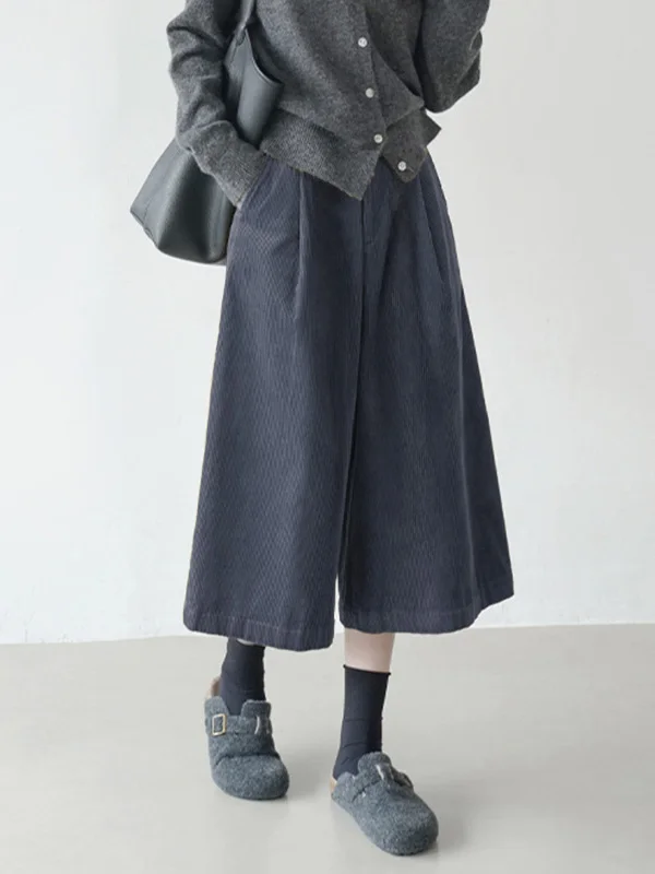 Luźne, wygodne spodnie sztruksowe z szerokimi nogawkami, proste, swobodne, codzienne spodnie damskie na jesień i zimę, modne spodnie plus size.