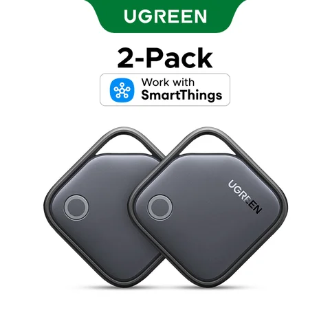 UGREEN Bluetooth-трекеры для поиска предметов, 2 шт, совместимость с Samsung SmartThings — фото товара