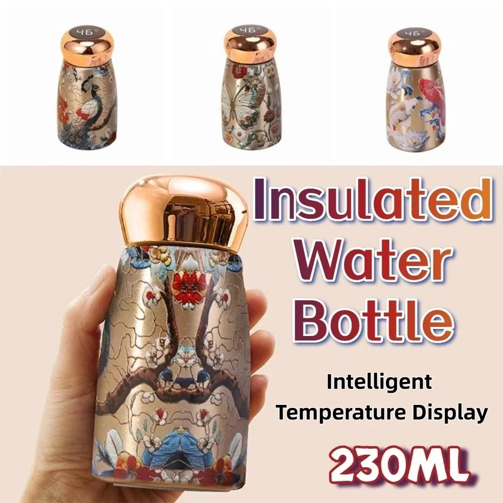 Chinese Style Stainless Steel Thermal Cup Mushroom Shaped Leak Proof Insulated Water Cup Intelligent Temperature Display