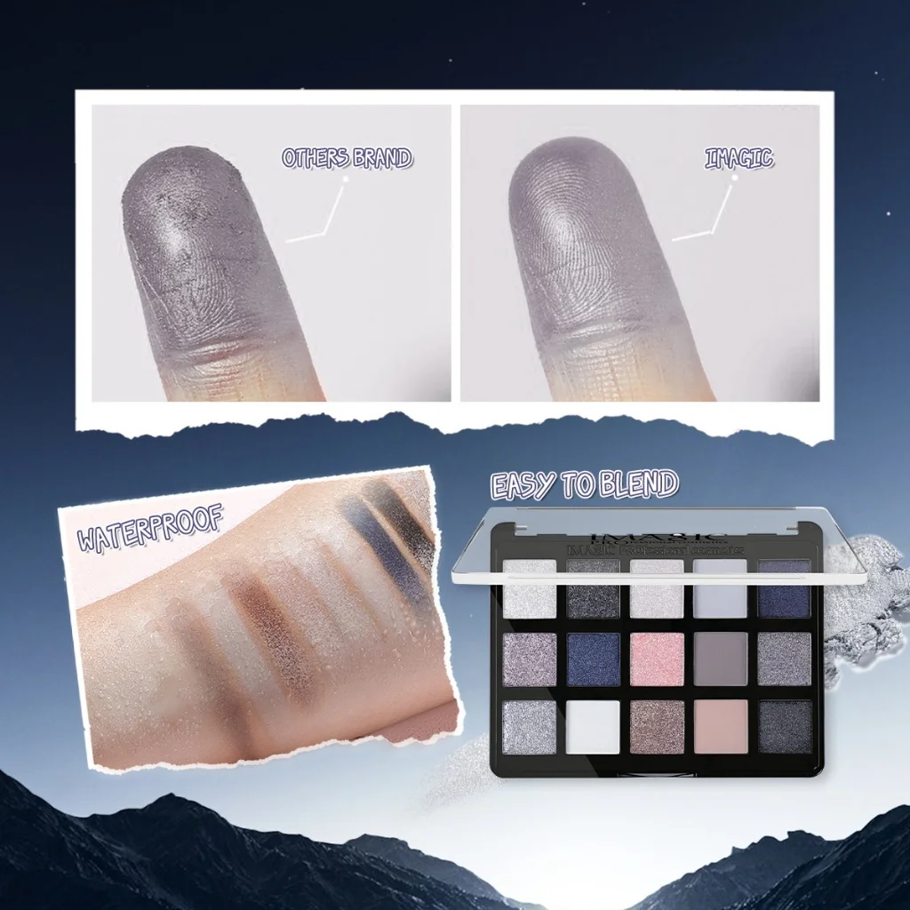 IMAGIC Matte Pearlescent Eyeshadow 15 Color Eye Shadow Fine Texture Eye Makeup Long Lasting Cosmetic