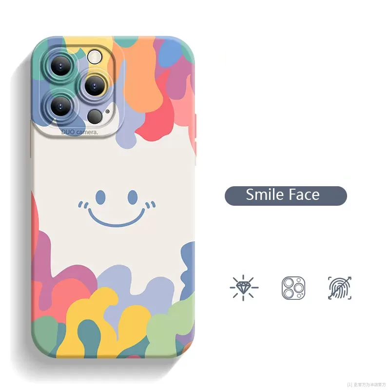 Smile Silicone Case For Xiaomi Poco X5 F5 Pro Mi 14 13 12 11T 13T 11 Lite 5G NE 12T Pro Soft Shockproof Full Cover