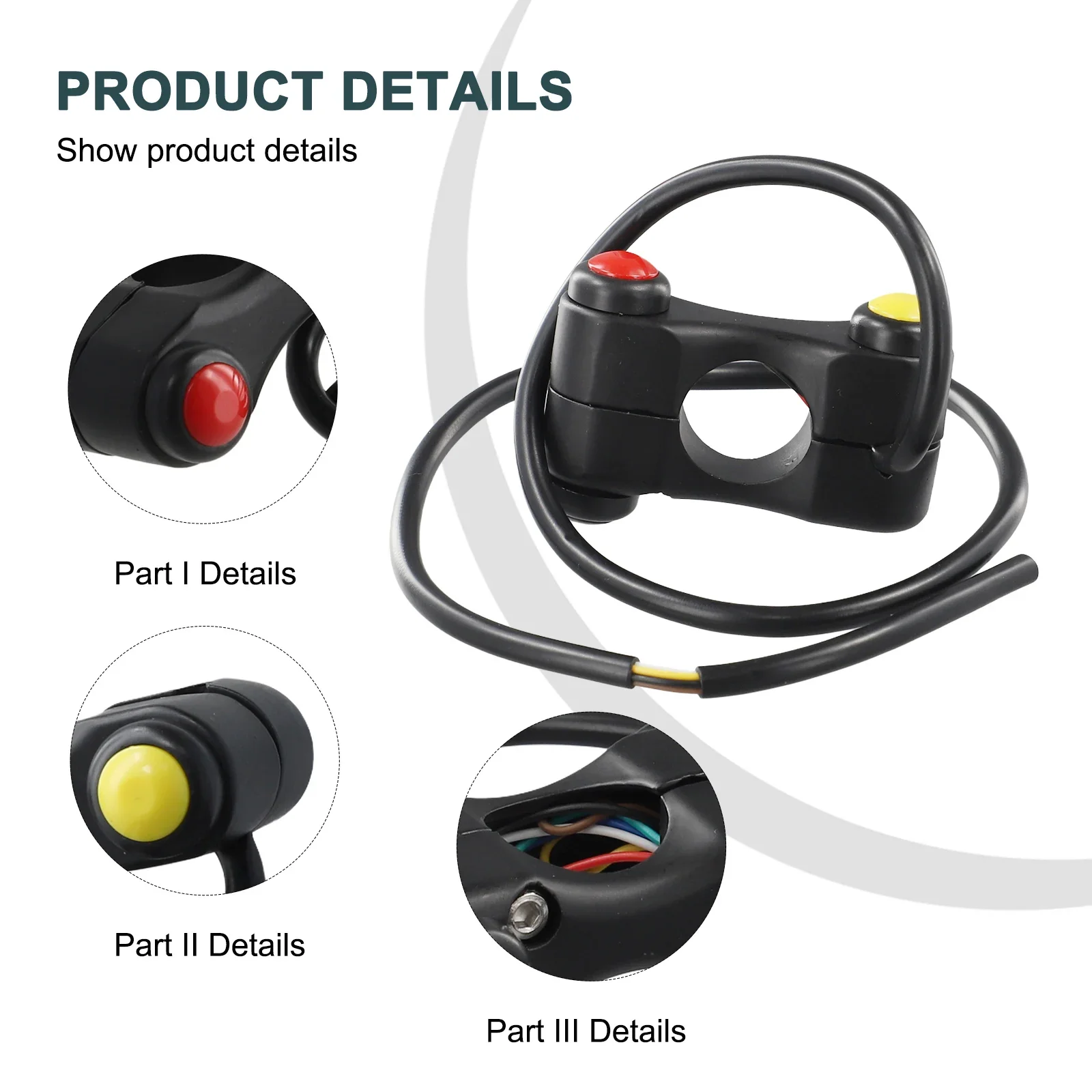 

3 Push Motorcycle button switch 0.87inch 12V 7/8" Aluminum Alloy For Motorcycle Motorbike ATV Handlebar Headlight