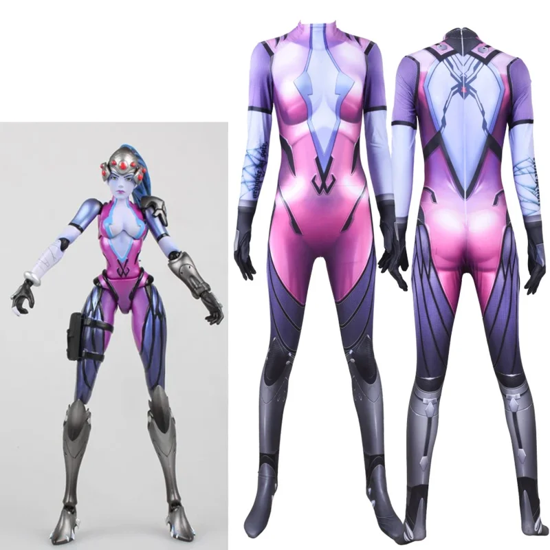 Widowmaker Cosplay Costume DVA Women Female Girls Suit Superhero Zentai Bodysuit Adults/Kids