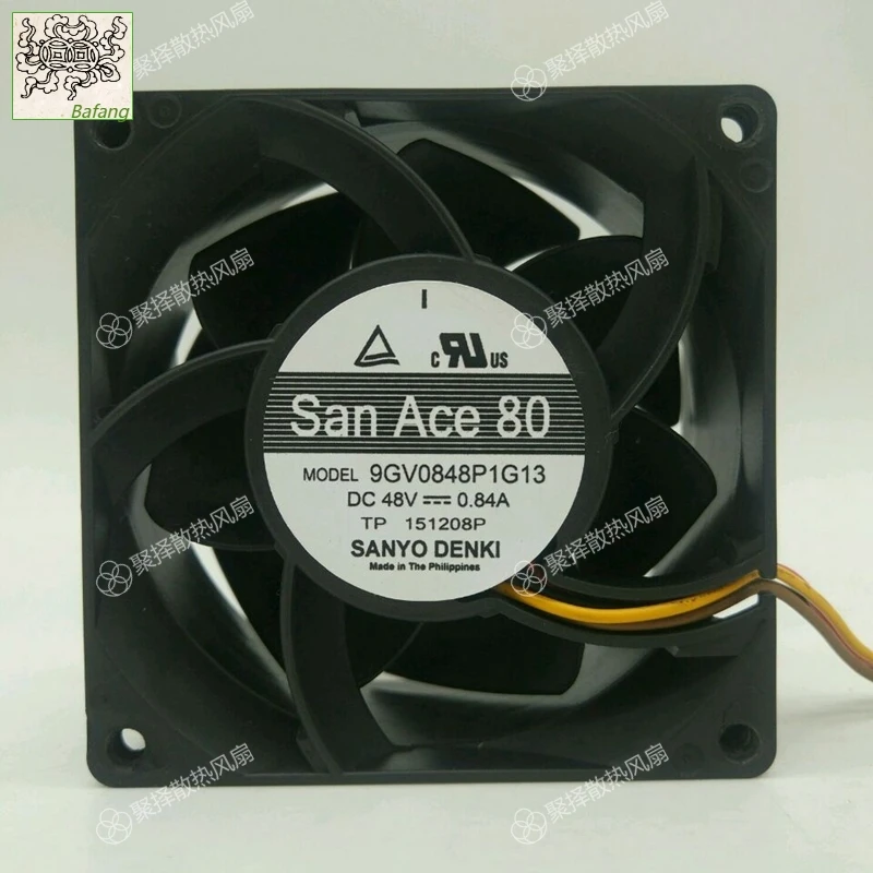 

Jinlingge для Sanyo Denki 9GV0848P1G13 DC 48 В 0,84 А 80x80x38 мм 4-проводной охлаждающий вентилятор сервера высокоскоростной воздушный поток CFM кулер