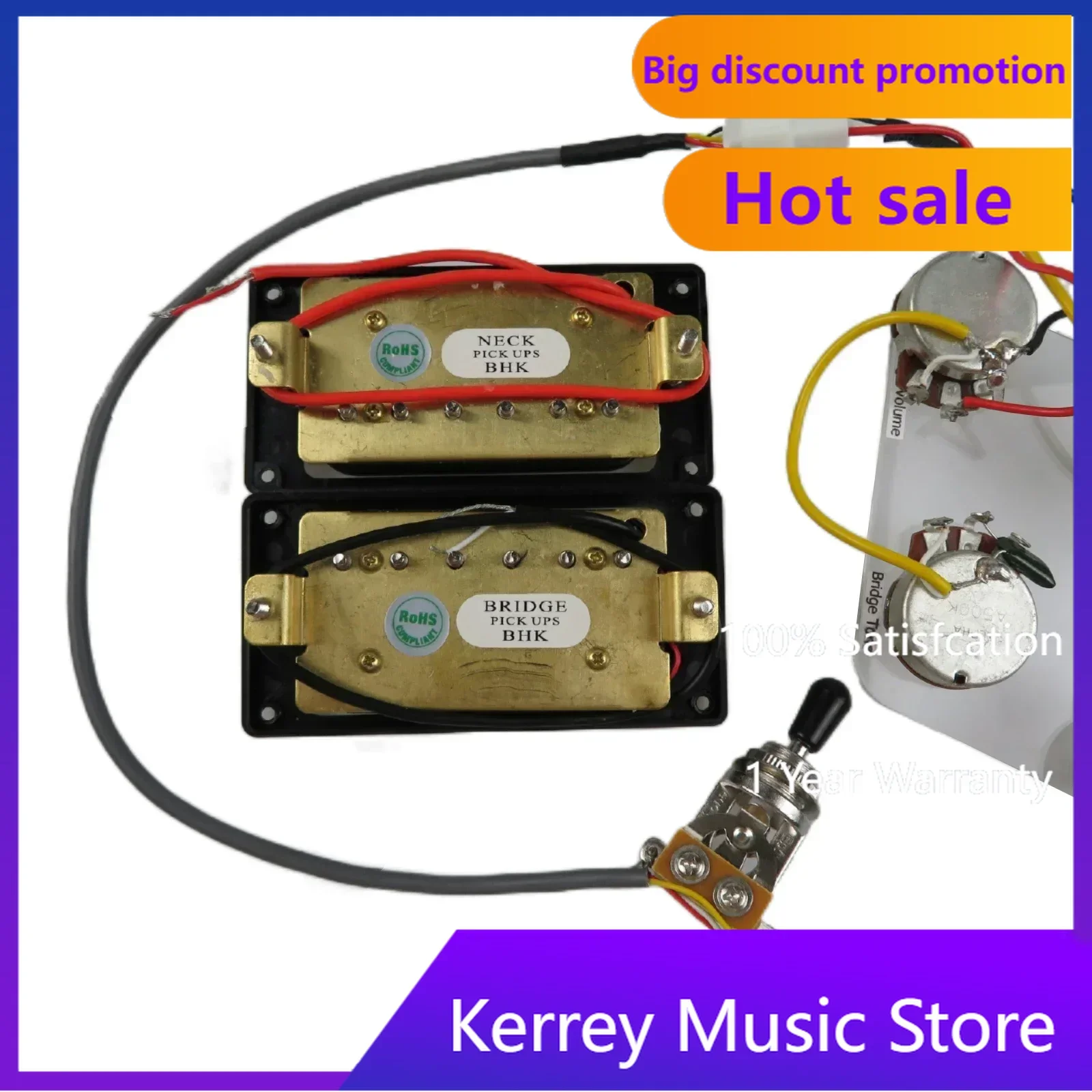 

Electric Guitar Humbucker Pickups Set with Wiring Harness Guitar Parts