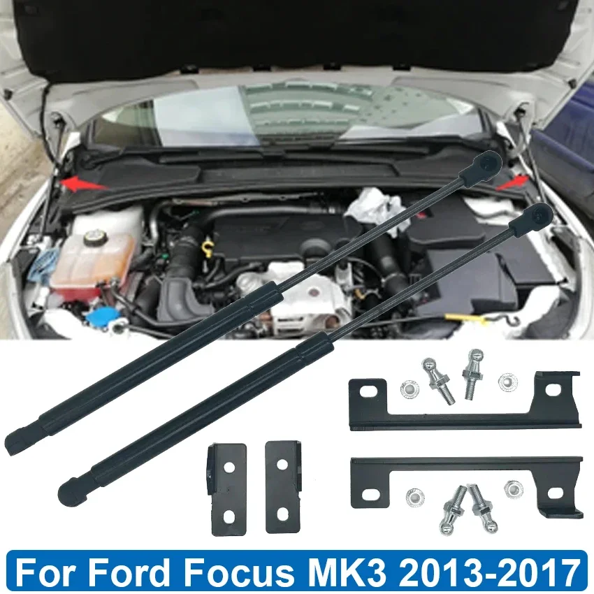 For Ford Focus MK3 2013 2014 2015 2016 2017 Front Engine Bonnet Hood Gas Strut Shock Spring Lift Support Bars  Car Accessories