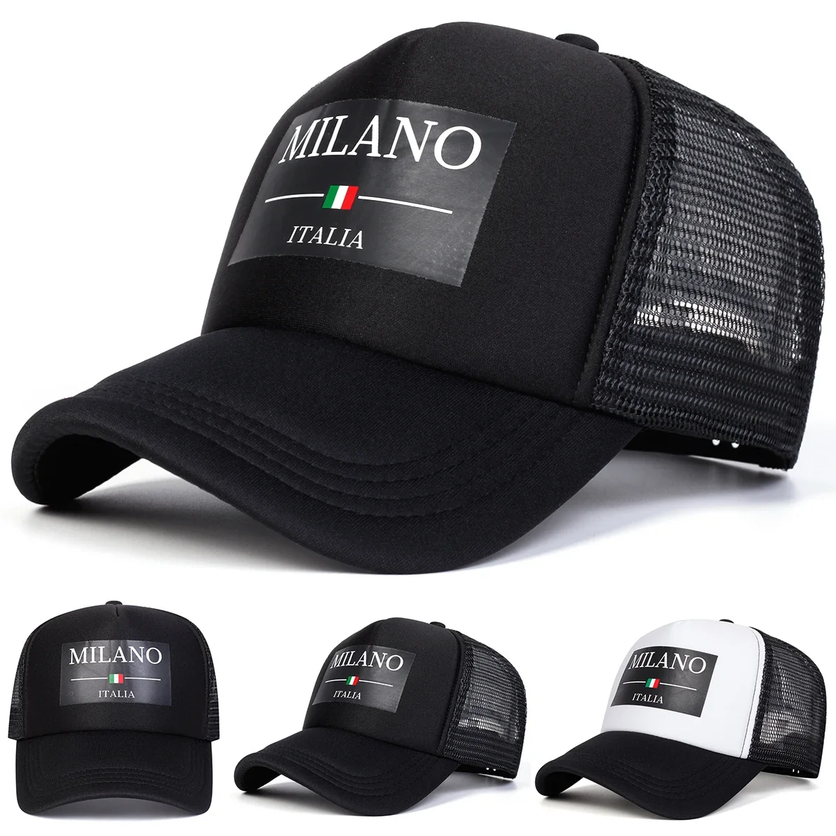 Unisex MILANO ITALIA Letter Printing Baseball Net Caps Spring Summer Outdoor Adjustable Casual Hats Sunscreen Hat Sports Cap