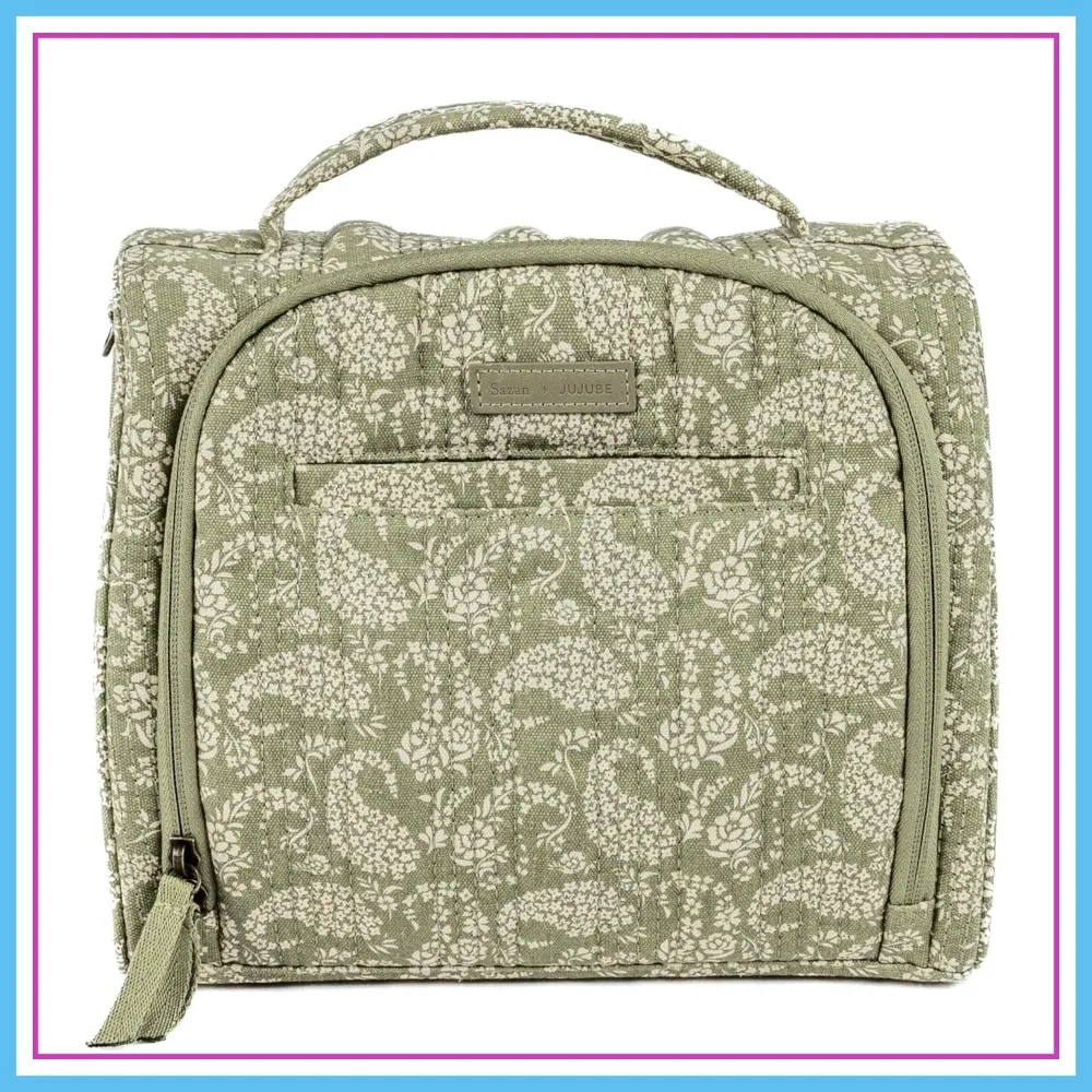 

Insulated Bottle Bag for 3 Baby Bottles, Breastmilk Cooler, Lunch Tote with Shoulder Strap, Paisley Floral
