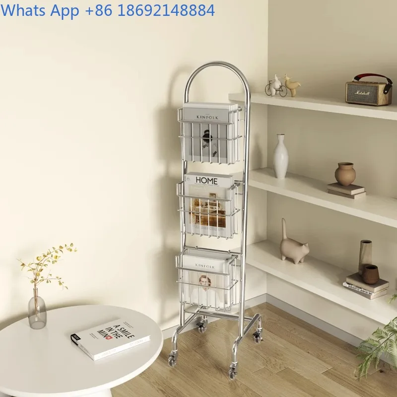

Promotional Material Magazine Rack Book and Newspaper Storage Rack Iron Newspaper Storage Book and Periodical Rack