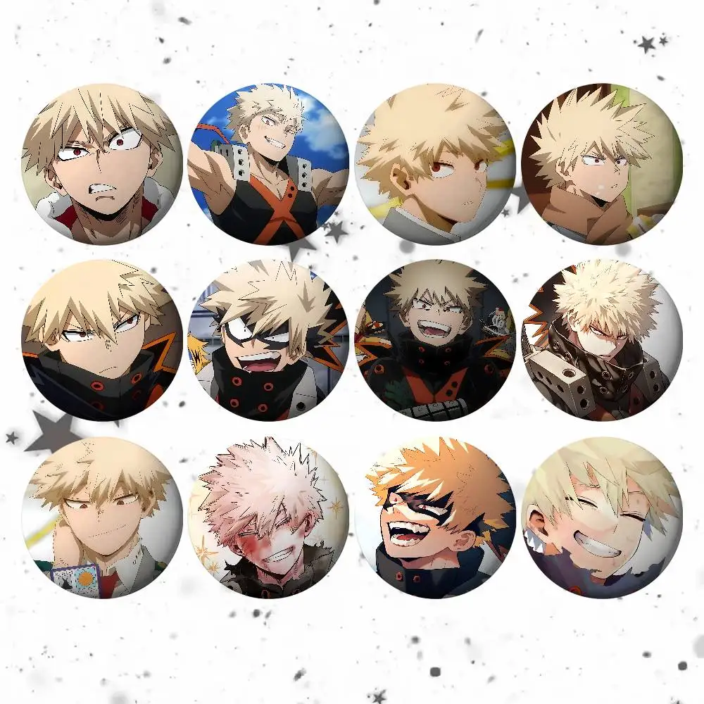 Cool K-KatsukiS Badges Fashion New Hip Hop Versatile Round Metal Badge Cartoon Pin Gift Wholesale