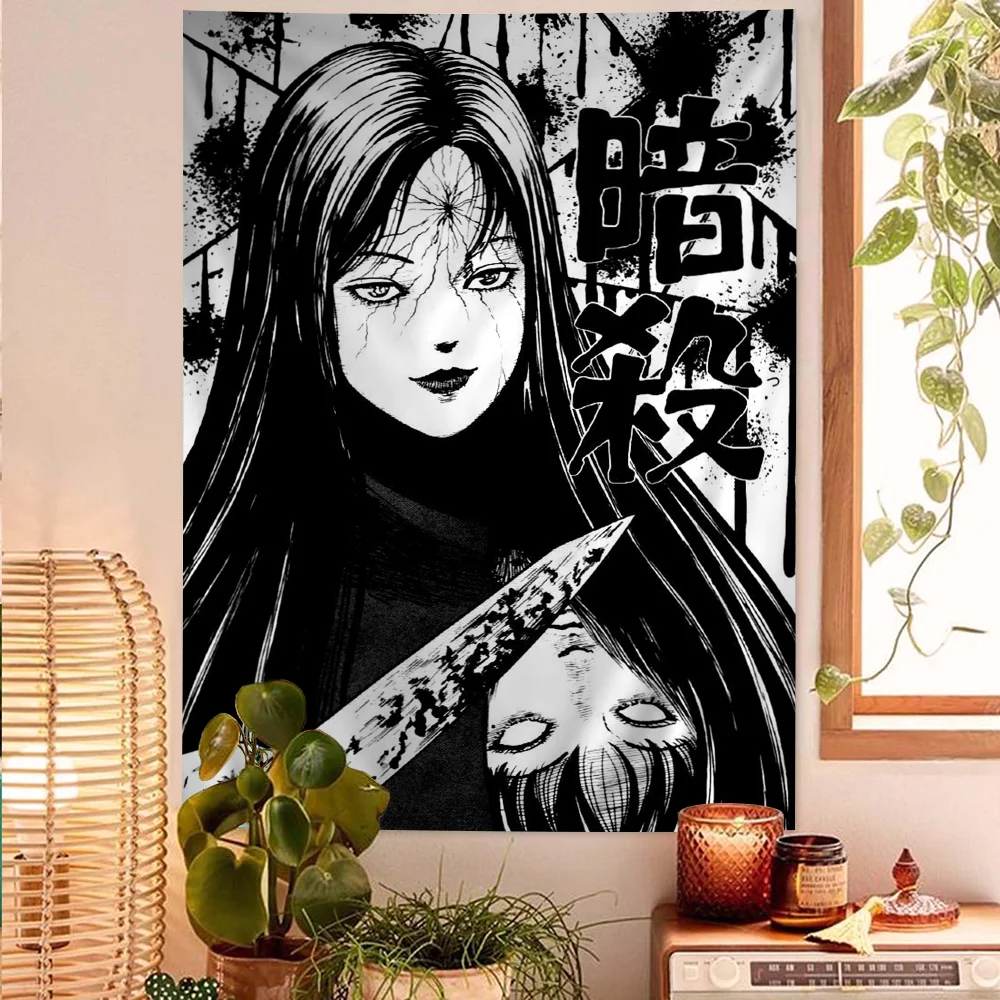 

Junji Ito Art Cartoon Tapestry Bohemian Wall Tapestries Mandala Wall Hanging Sheets