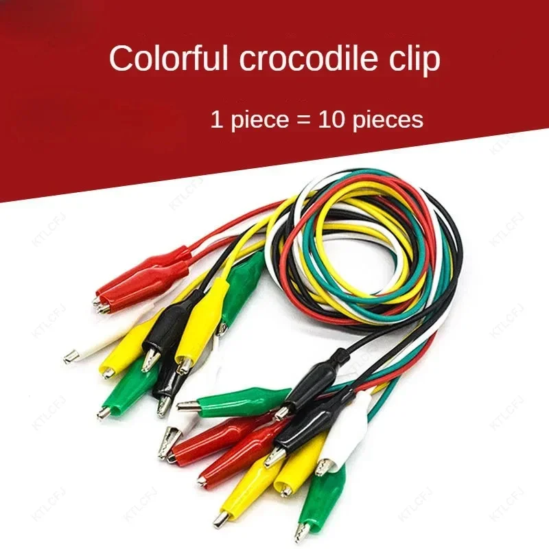 10pcs 50cm Alligator Clips Double-ended Clips Crocodile Cable Alligator Jumper Wire Test Leads Alligator Clips