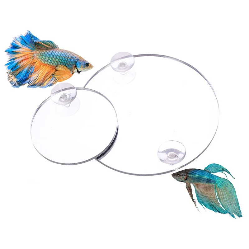 Acrílico Aquário Betta Espelho Flutuante, Espelho Tanque de Peixes, Flowerhorn Ciclídeo Formação, 4cm, 5cm, 6cm, 7cm, 8cm
