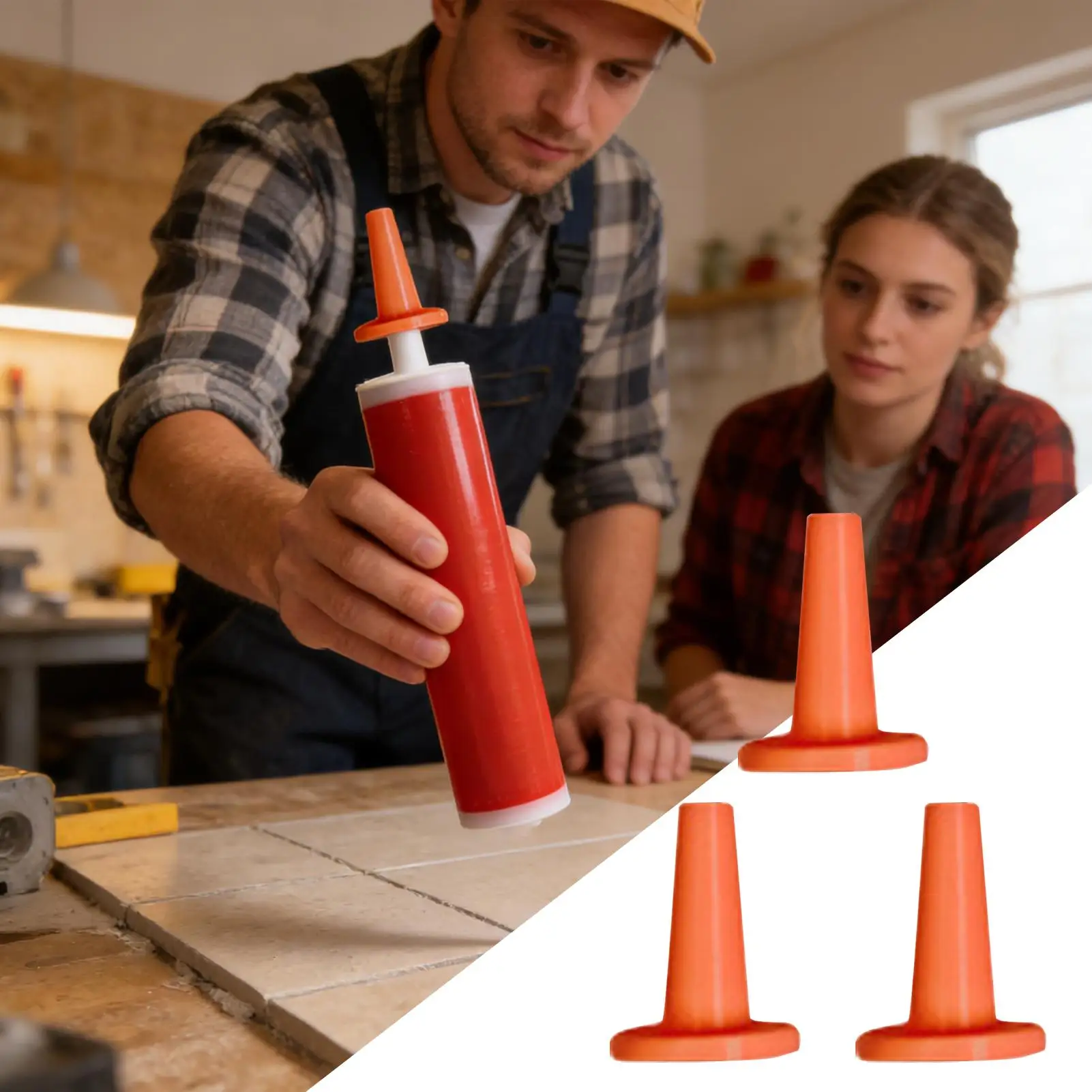 Caulk Plug 3Pcs/set Tip Plugs Nozzle Covers Glass Glue Nozzle Sealing Caps Glue Gun Nozzle Protective Caps for Garage Basement