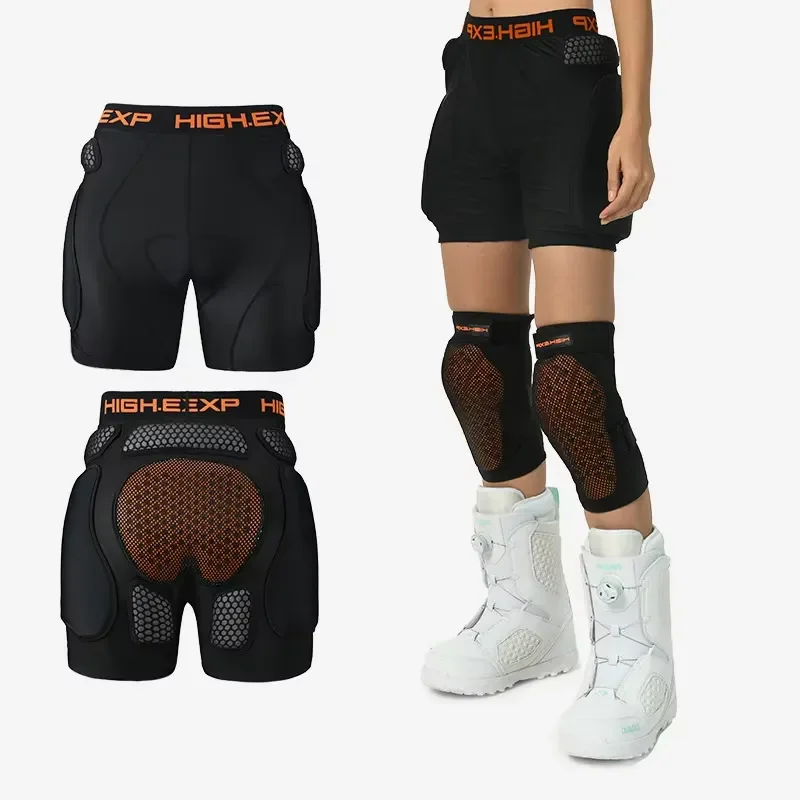 3D Form MTB Ski Sports Protective Gear Set Thickened Pad and Knee Pads Anti-Fall Pants for Snowboarding