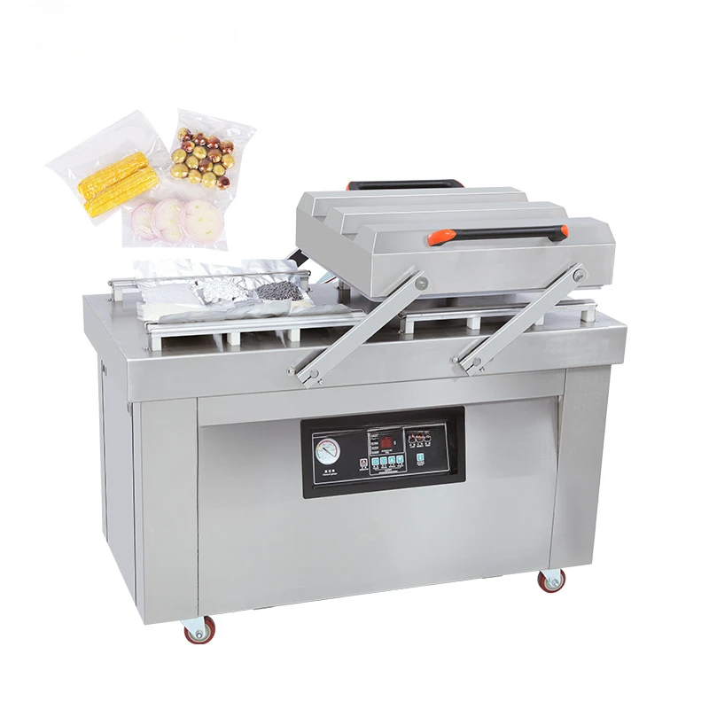 DZ-400 Automatic Double Chamber Flat Vacuum Sealing Machine Large Plastic Bag Packaging Food Meat Compression Sealing Machine