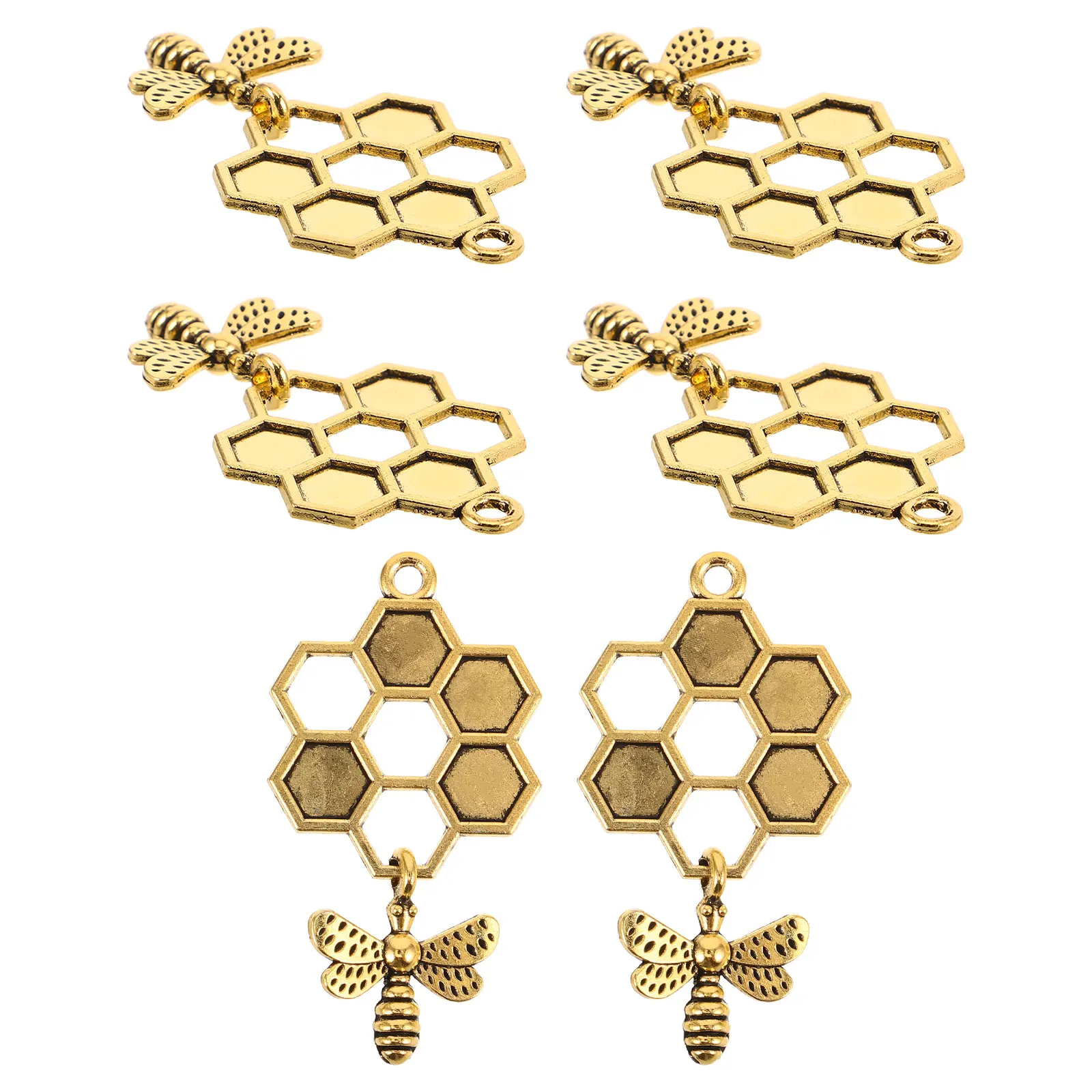 

6 Pcs Jewelry Accessories Alloy Bee Charms Pendant Metal Bees Pendants Key Ring