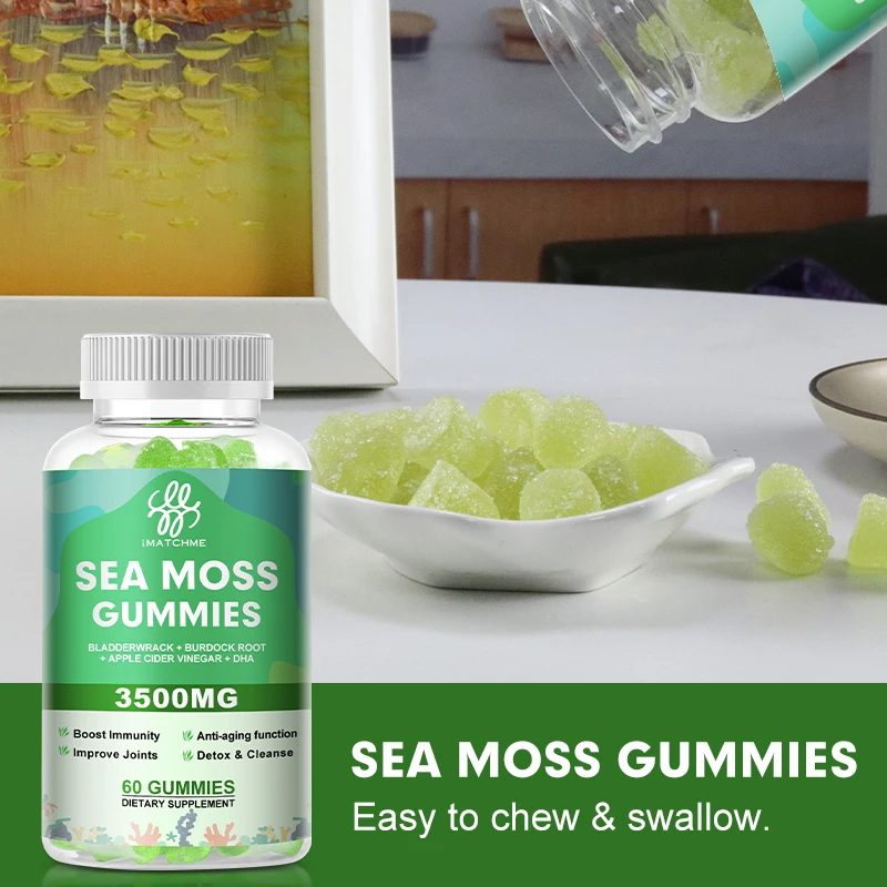 Sea Moss Gummies - Irish Sea Moss Advanced with Burdock Root, Bladderwrack & Muira Puama for Immunity, Gut, & Energy Iodine