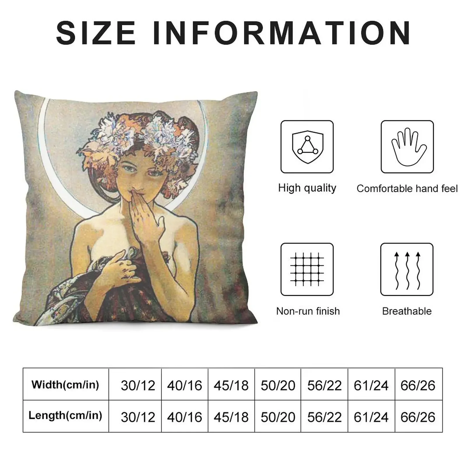 HD. The Moon and the Stars, (number 1 from serie of 4) by Alphonse Mucha (1902) HIGH DEFINITION Throw Pillow