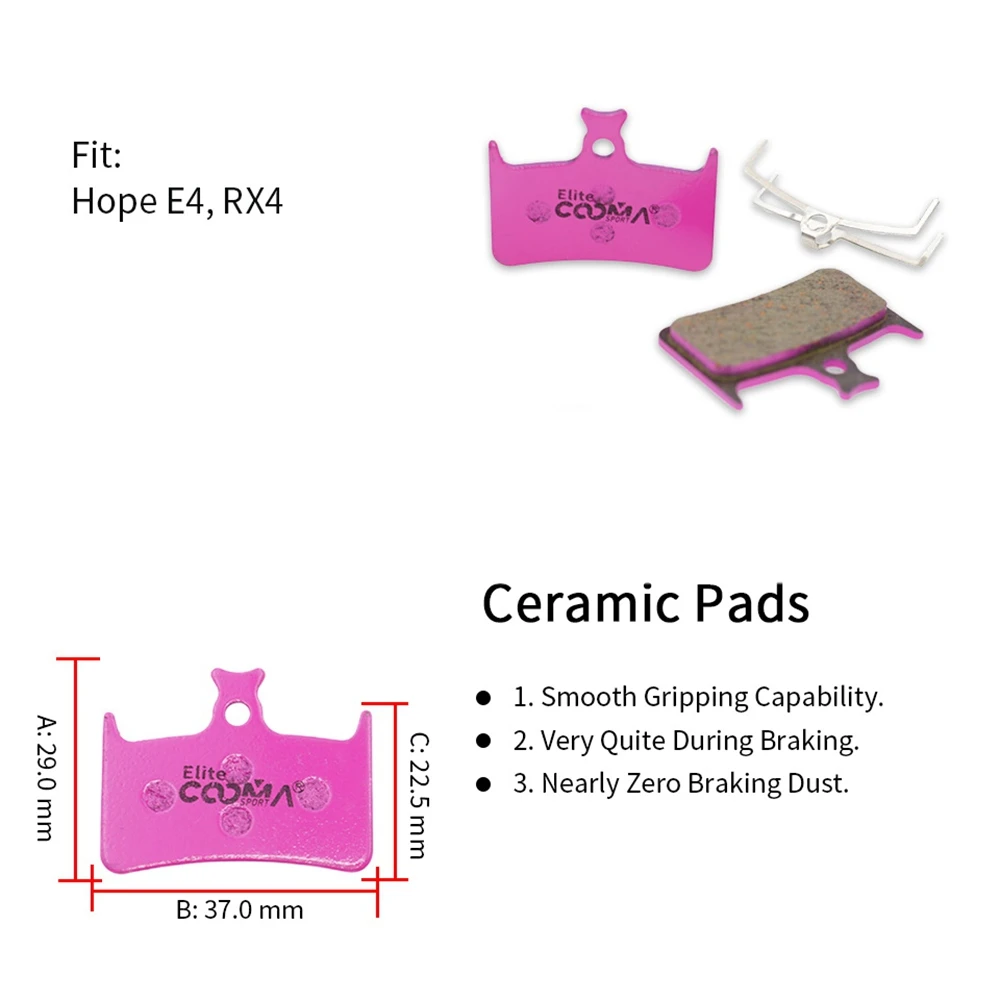 4 Pairs Ceramic Bicycle Disc Brake Pads for Hope E4, RX4 Caliper, Elite Class